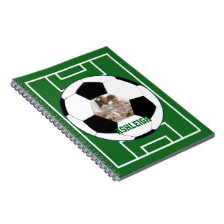 Vorlage für personalisierten Fußball und Feldfoto Notizblock