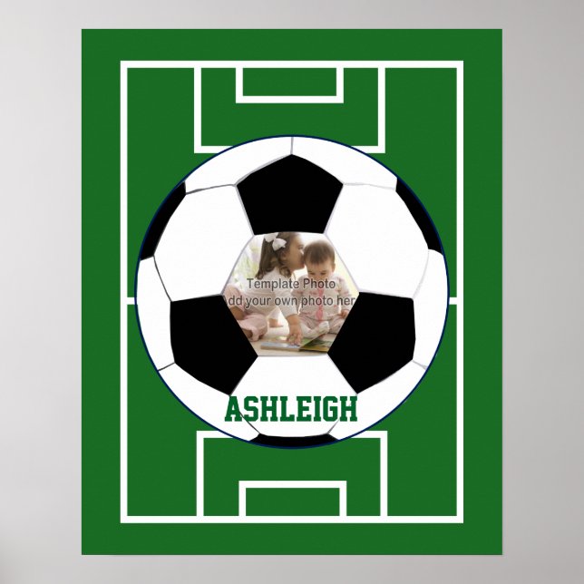 Vorlage für personalisierten Fußball und Feldfoto Poster (Vorne)