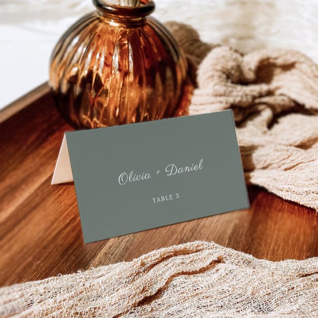 Vorlage für Platzkarten bei Grünen Hochzeiten (Sage Green Wedding Place Cards Template)