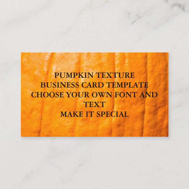 VORLAGE FÜR PUMPKIN-TEXTURE-UNTERNEHMENSKARTE VISITENKARTE (Vorderseite)
