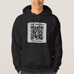 Vorlage für QR-Code mit bearbeitbarem Text Hoodie