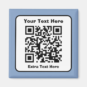 Vorlage für QR-Code mit bearbeitbarem Text Magnet