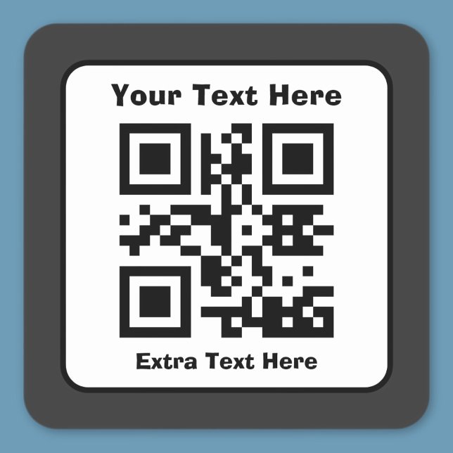 Vorlage für QR-Code mit bearbeitbarem Text Quadratischer Aufkleber (Von Creator hochgeladen)