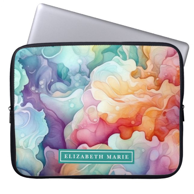 Vorlage für Rainbow Watercolor Splash Laptopschutzhülle (Vorderseite)
