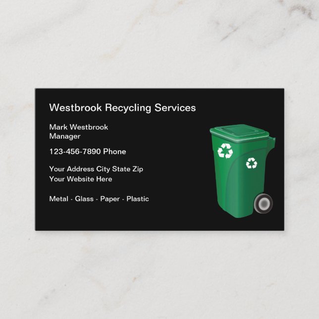 Vorlage für Recycelnd Services Business Card Visitenkarte (Vorderseite)