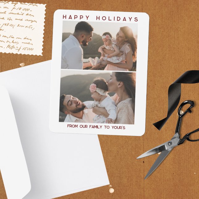 Vorlage für Red Family Holiday Card (Family Christmas Cards Holiday Custom Template)