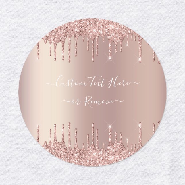 Vorlage für Rose-Gold-Glitzer-Labels mit benutzerd Etiketten (Design 1)