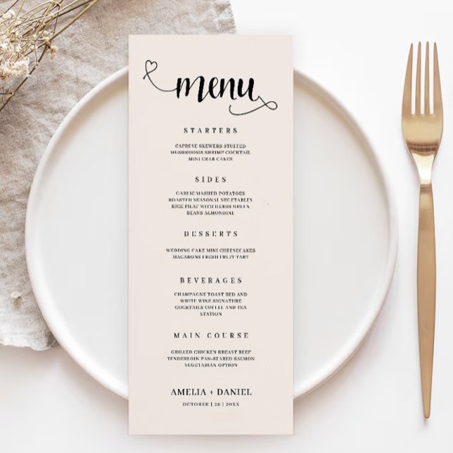 Vorlage für Sage Boho Wedding Menu Cards (Sage Boho Wedding Menu Cards Template)