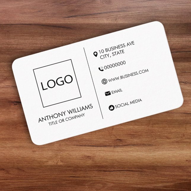 Vorlage für schlichtes, generisches Design Visitenkarte (plain white generic design template business card with logo)