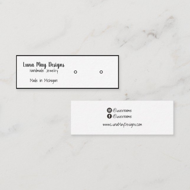 Vorlage für Schmuck-Visitenkarten Mini Visitenkarte (Vorne/Hinten)
