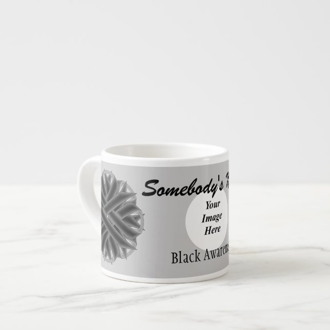 Vorlage für schwarze Blume von Multifunktionsleist Espressotasse (Vorderseite Links)