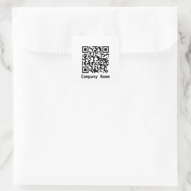 Vorlage für schwarzen und weißen QR-Code Quadratischer Aufkleber (Tasche)