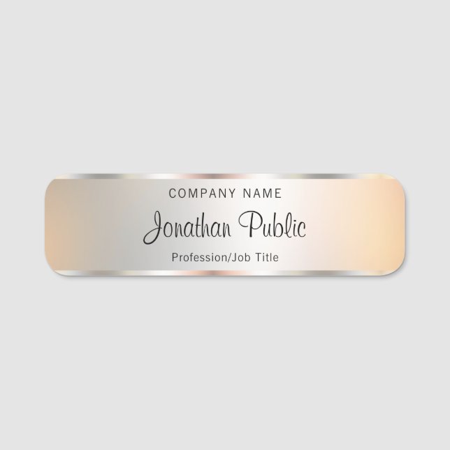 Vorlage für Silver Look Typografie Namensschild (Vorderseite)