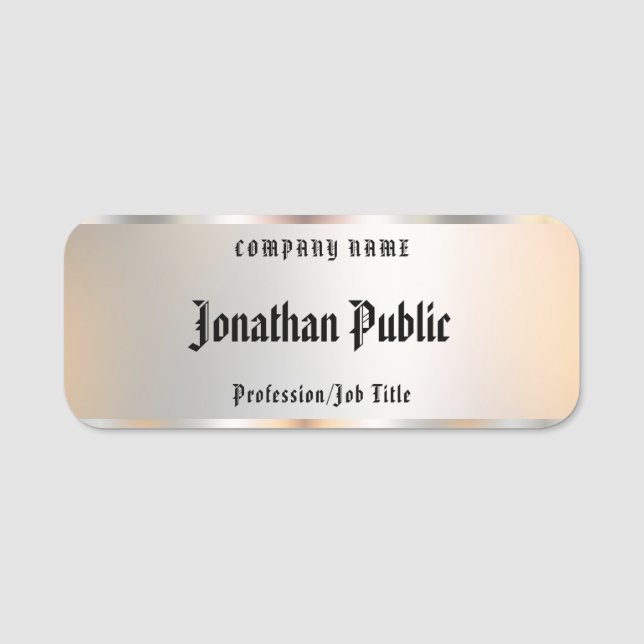 Vorlage für Silver-Text für Corporate Calligraphy Namensschild (Vorderseite)