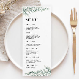 Vorlage für Smarald Green Wedding Menu Cards