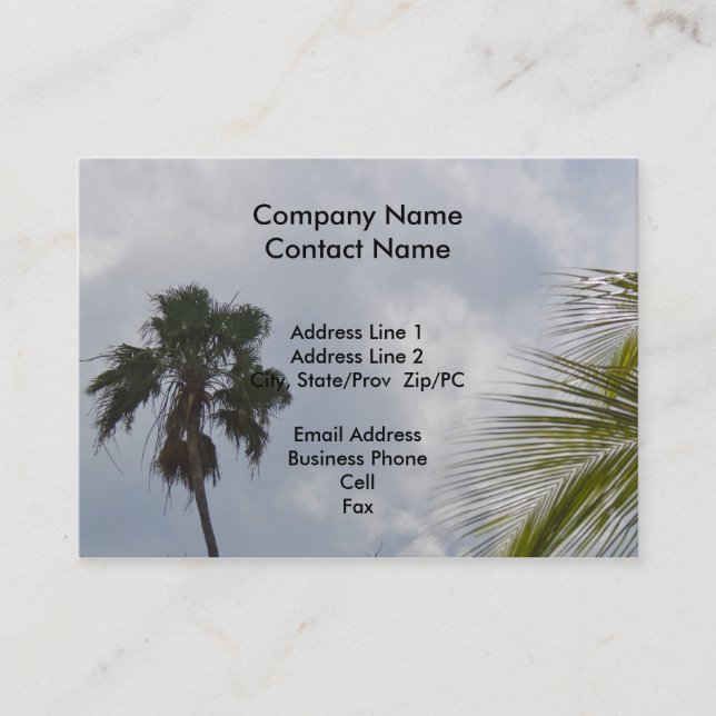 Vorlage für Tropenkarten Visitenkarte (Vorderseite)