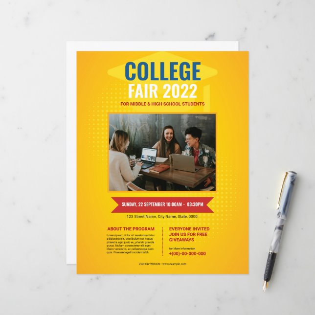 Vorlage für Unis für den fairen Flyer (Vorderseite/Rückseite Beispiel)