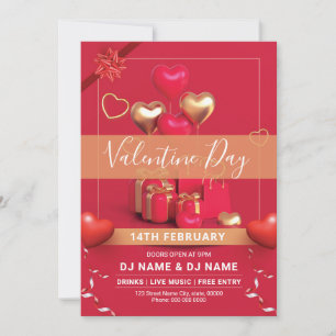 Vorlage für Valentinstag Party Flyer