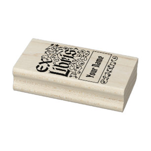 Vorlage für Vintage florale Persönliche Ex-Libris Gummistempel
