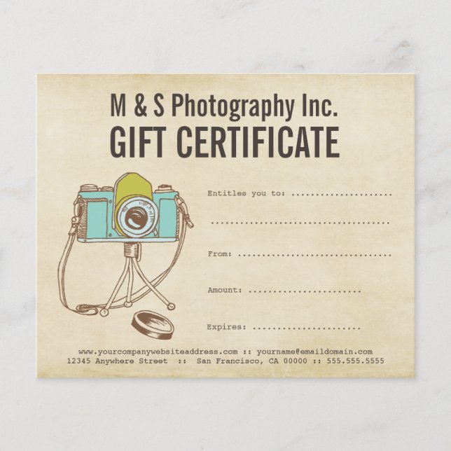 Vorlage für Vintage Fotografen (Vorderseite)