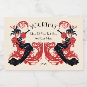 Vorlage für Vintage Jugendstil-Flapper-Girls aus d Lebensmitteletikett