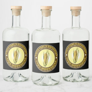 Vorlage für Vintage Maiskörner Alkoholflaschenetikett
