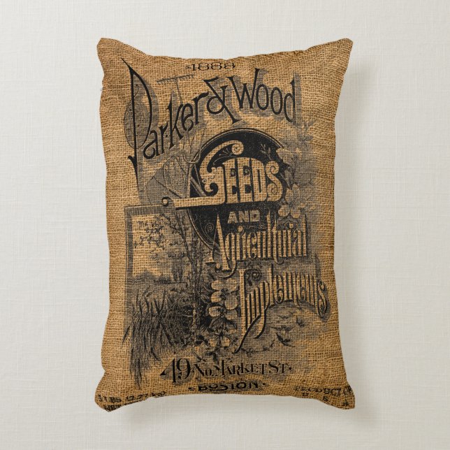 Vorlage für Vintage rustikale Imitate-Sammelbeutel Dekokissen (Vorderseite(Vertikal))