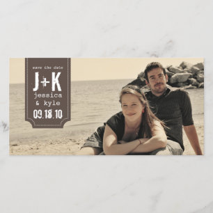 Vorlage für Vintage Save the Date Fotokarten