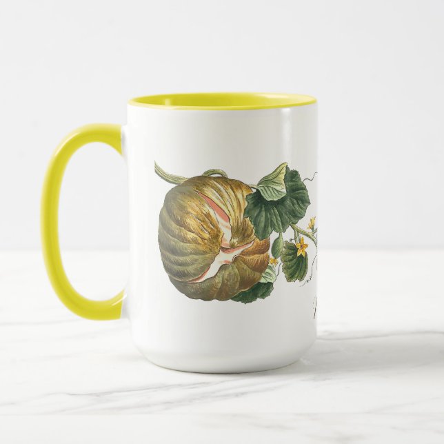 Vorlage für Vintage Thanksgiving Herbst Kürbis Tasse (Links)