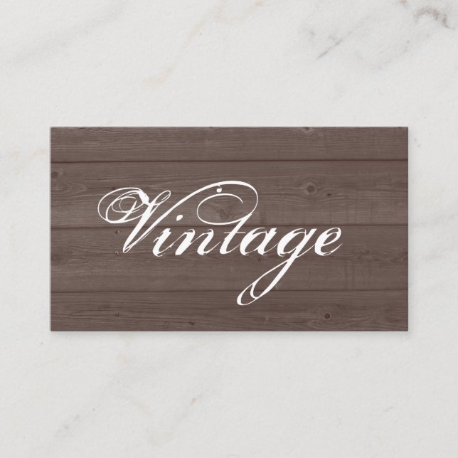 Vorlage für Vintage Visitenkarten aus braunem Holz Visitenkarte (Vorderseite)