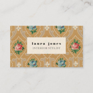 Vorlage für Vintage Wallpaper Muster-Haarstempel Visitenkarte