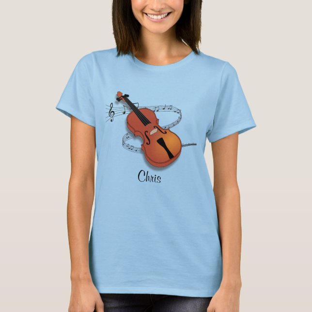 Vorlage für Violin-Musik T-Shirt (Vorderseite)