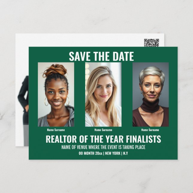 Vorlage für Visitenkarten 5 Foto DIREKT grün Postkarte (Vorne/Hinten)