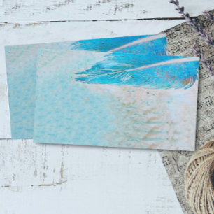 Vorlage für Visitenkarten, blaue Feder Visitenkarte