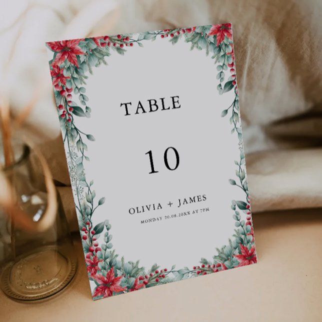 Vorlage für Weihnachtskarten (Christmas Wedding table card Template)