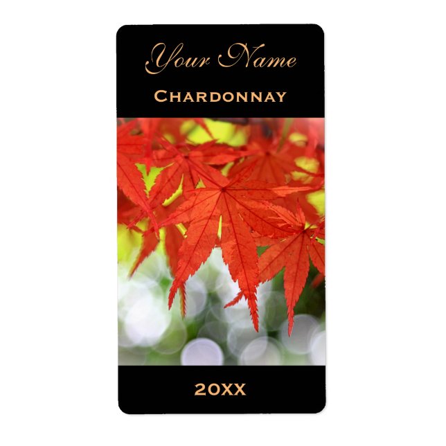 Vorlage für Weinetiketten Vivid Red Autumn Maple B (Vorne)