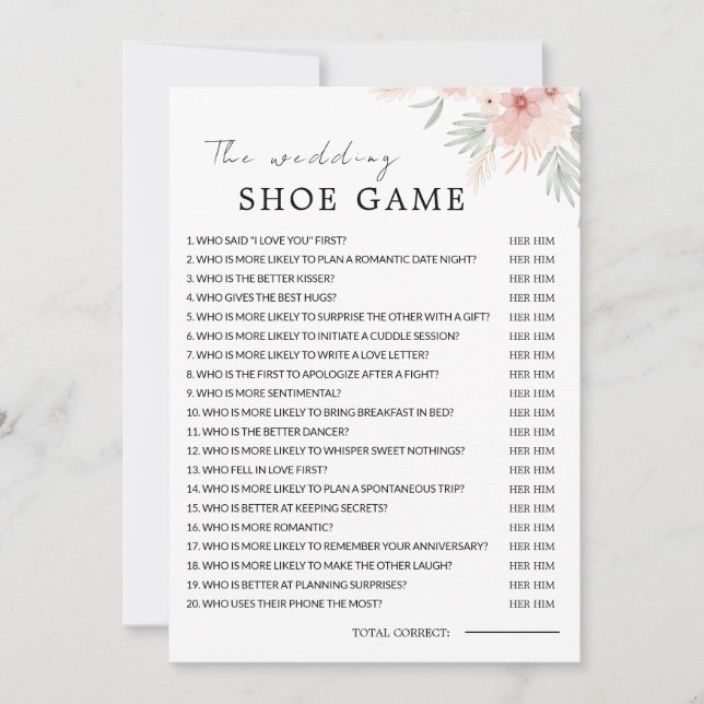 Vorlage für Wildblume-Shoe-Gam, (Vorderseite)