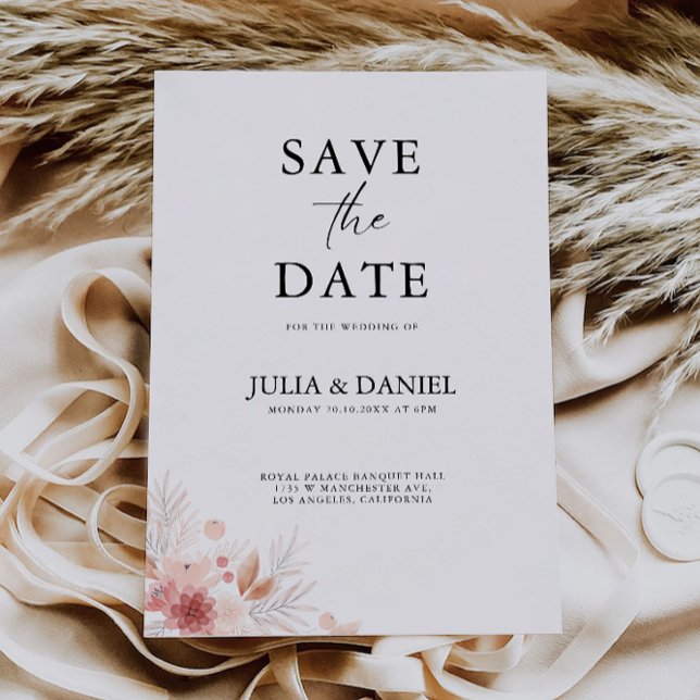 Vorlage für Wildblumen Save the Date (Wildflower Save the Date Template)