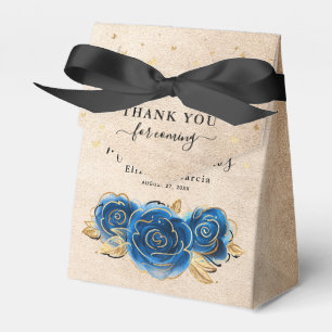 Vorlage Goldene und königsblaue Rose Danke-Party Geschenkschachtel