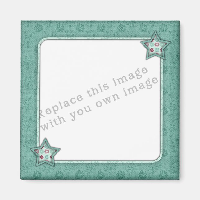 Vorlage: Green Star Frame Design Magnet (Vorne)