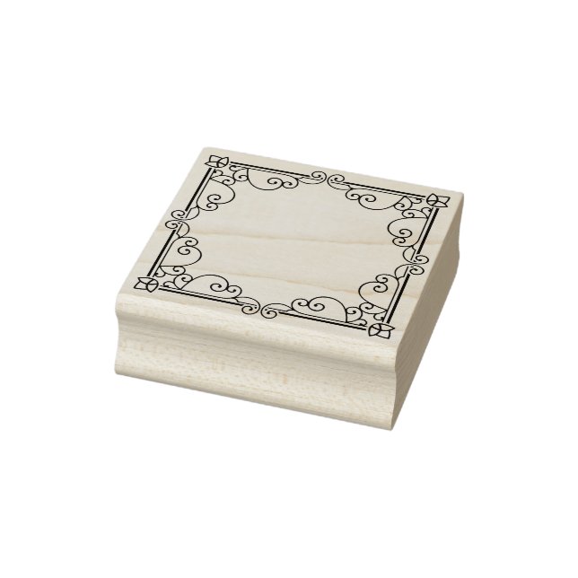 Vorlage legen Sie Ihren Namen Blume Reben Art Brie Gummistempel (Stempel)