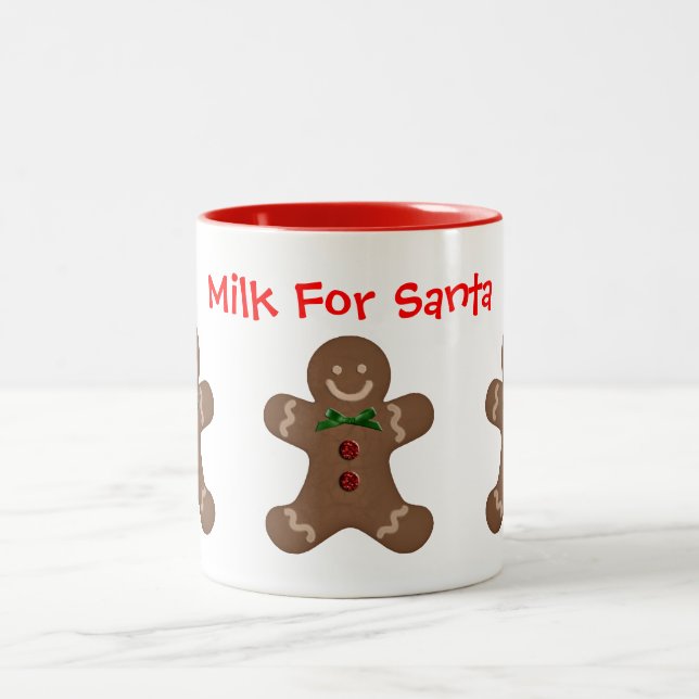 Vorlage "Milch für die Santa-Coffee-Tasse" Zweifarbige Tasse (Mittel)
