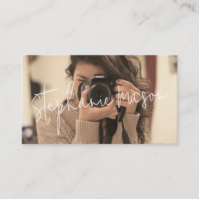 Vorlage Minimalistisches Skript Benutzerdefinierte Visitenkarte (Vorderseite)