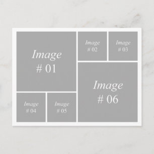 Vorlage mit 6 quadratischen Bildern Postkarte