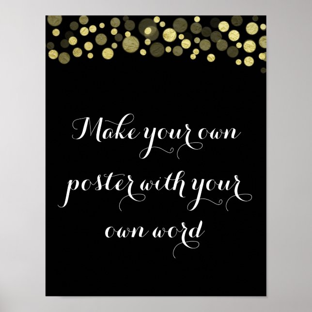 Vorlage mit goldenem Design Machen Sie Ihr eigenes Poster (Vorne)