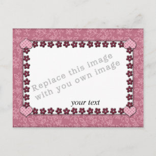 Vorlage - rosa Herzdesign Postkarte
