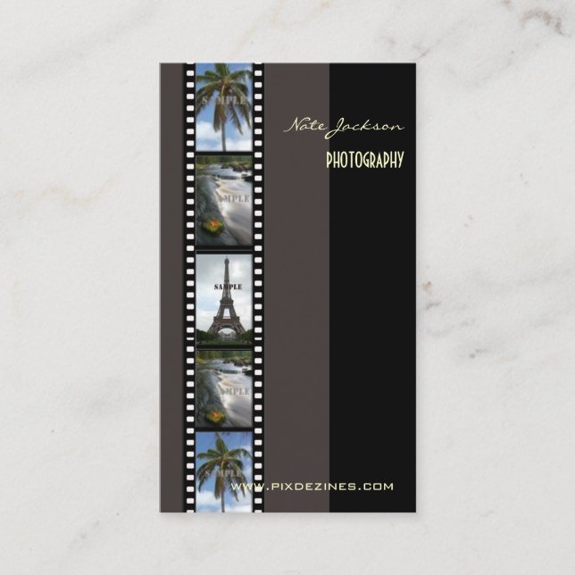 Vorlage/Schriftart für Fotos von Fotografen Visitenkarte (Vorderseite)