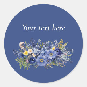 Vorlage, Text, hübsches Blumendesign, Runder Aufkleber