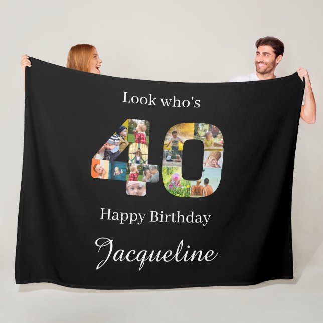 Vorlage zum FotoCollage 40. Geburtstag Fleecedecke (Beispiel)