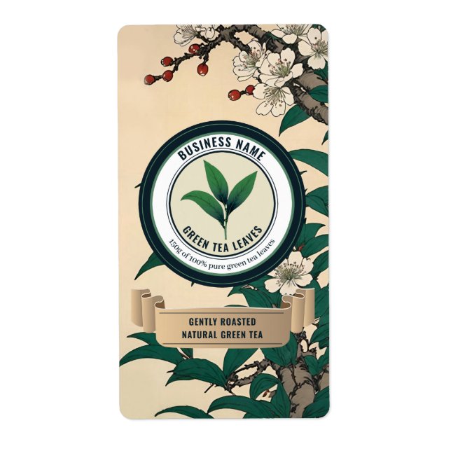 Vorlagen des japanischen Grüntee-Labels (Vorne)